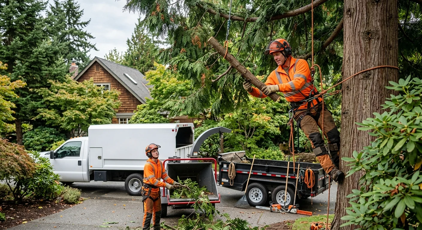 Crew preparing a cleared residential lot for new construction in Edmonds